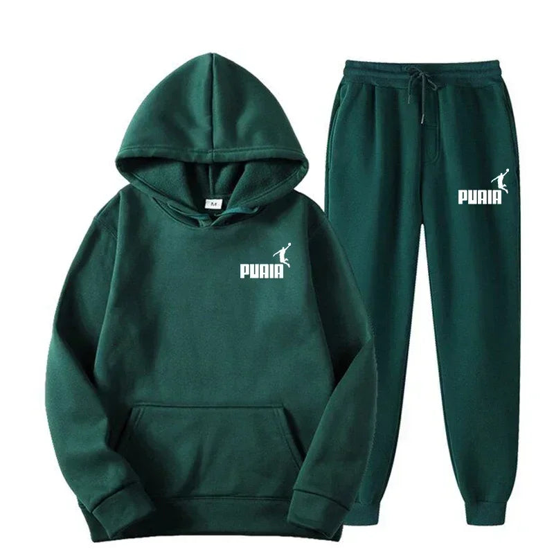 New Fashion Trend Men's and Women's Hooded Jacket Fashion Street Leisure Set Hoodie + Pants Multi-color Combination for Autumn a