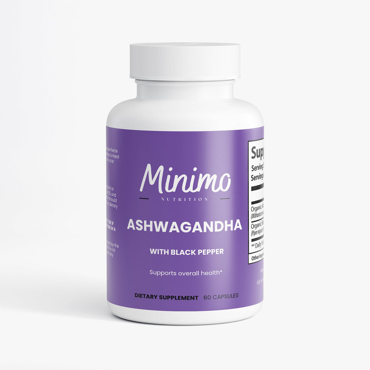 Organic Ashwagandha with Black Pepper, 60 ct.