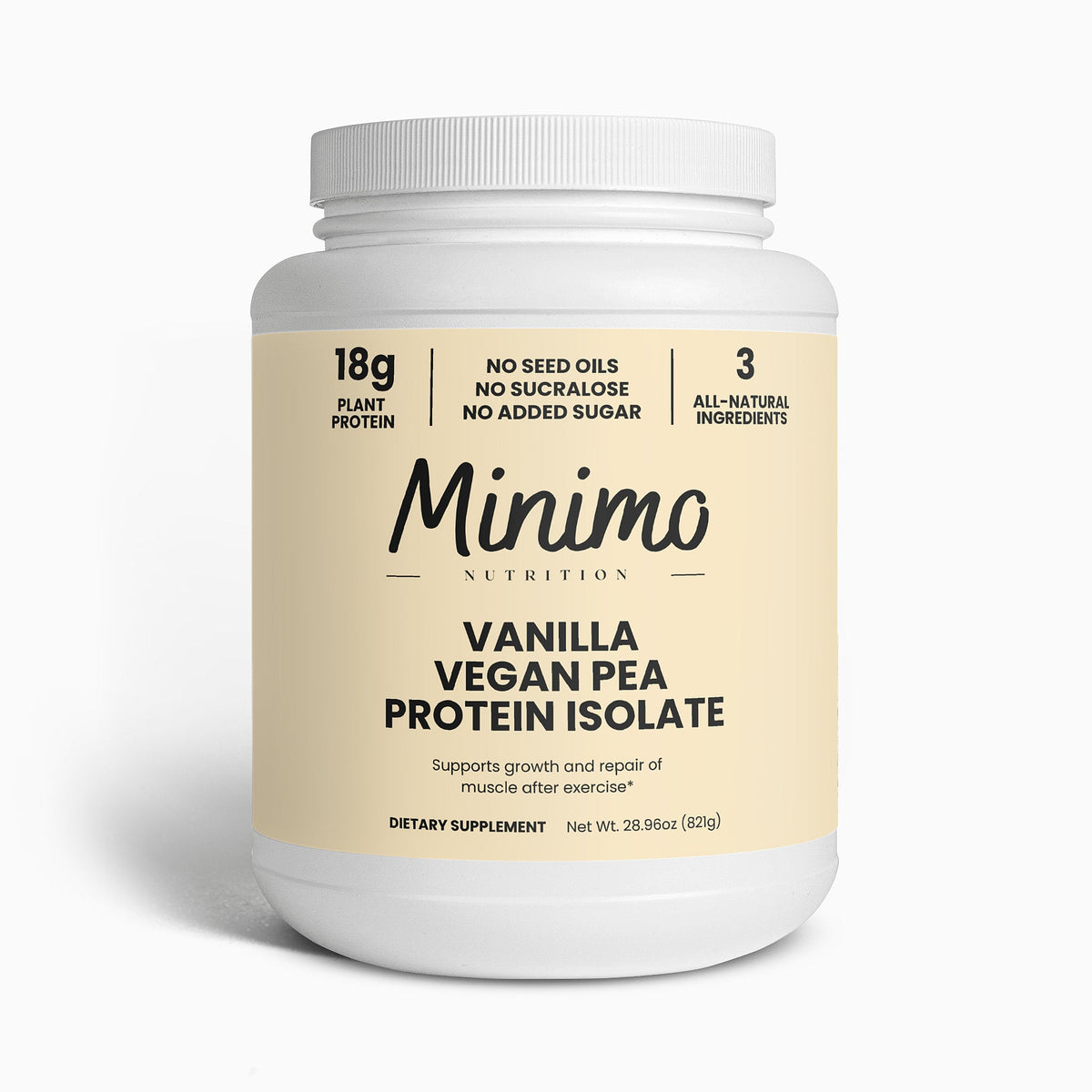Vanilla Vegan Pea Protein Isolate Powder, 2.09 lbs