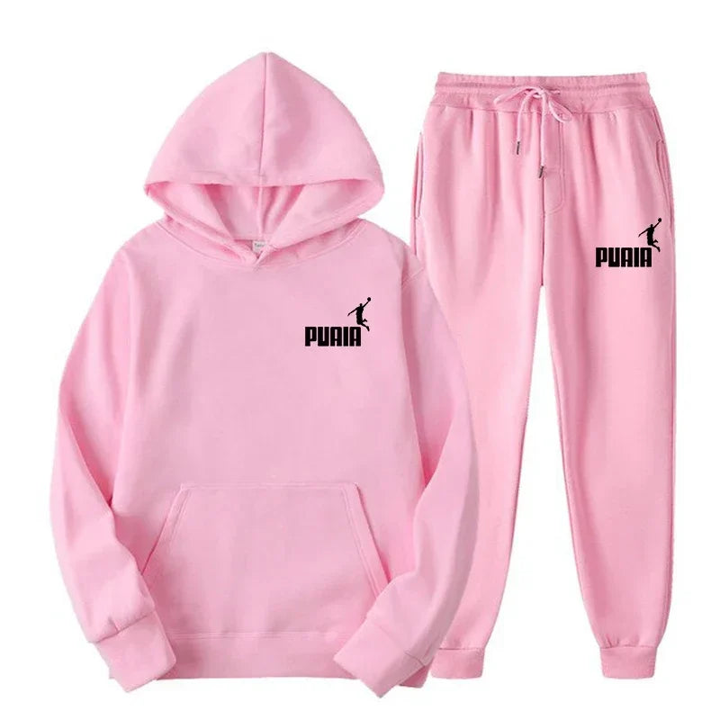 New Fashion Trend Men's and Women's Hooded Jacket Fashion Street Leisure Set Hoodie + Pants Multi-color Combination for Autumn a