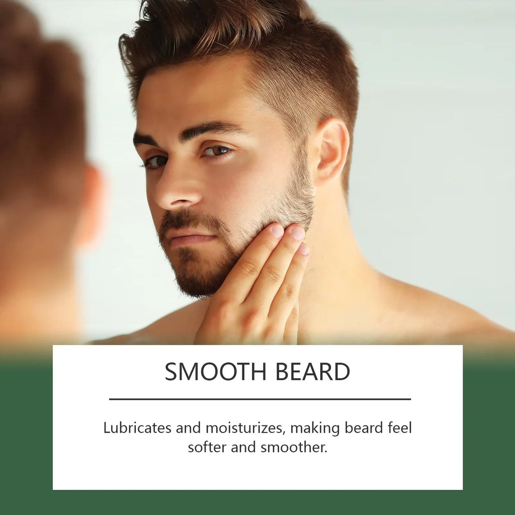 Men Beard Nourishing Oil Trim Care Reduce Loss Strengthen Soften Prevent Frizz Improve Nourish Promote Regrowth Beard Growth Oil