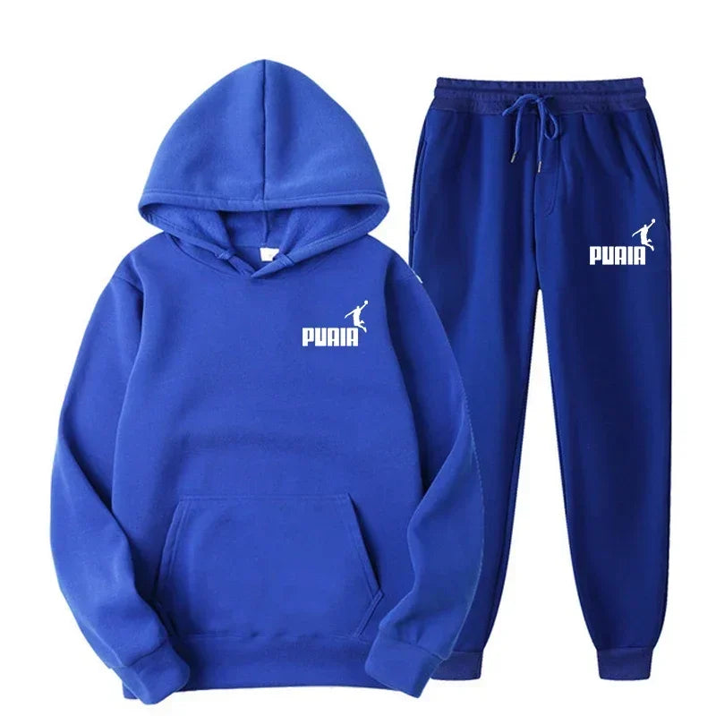 New Fashion Trend Men's and Women's Hooded Jacket Fashion Street Leisure Set Hoodie + Pants Multi-color Combination for Autumn a