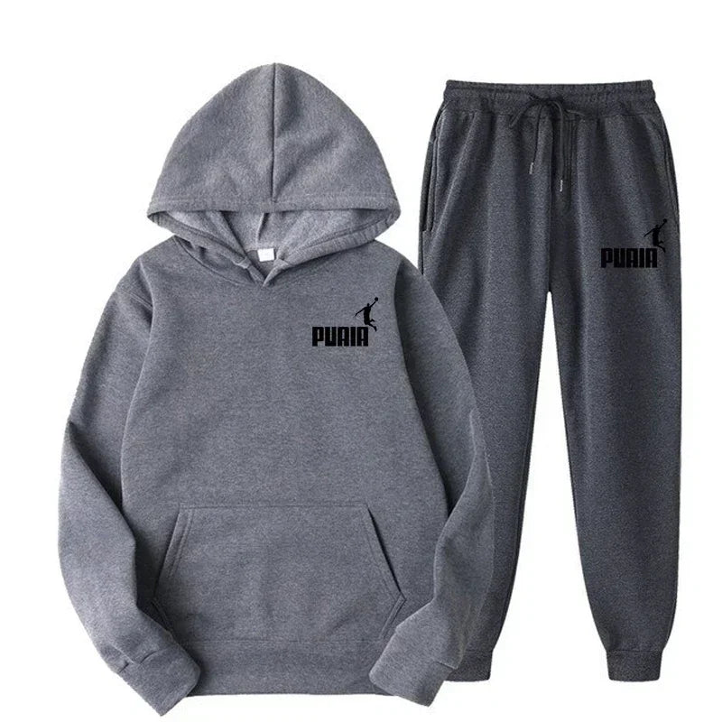 New Fashion Trend Men's and Women's Hooded Jacket Fashion Street Leisure Set Hoodie + Pants Multi-color Combination for Autumn a