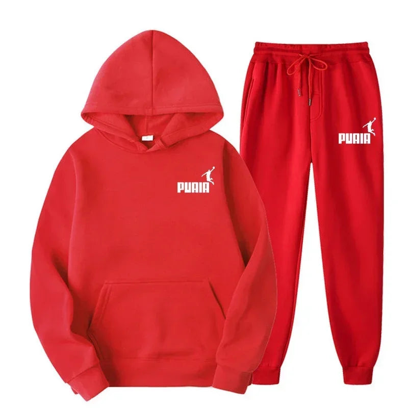 New Fashion Trend Men's and Women's Hooded Jacket Fashion Street Leisure Set Hoodie + Pants Multi-color Combination for Autumn a