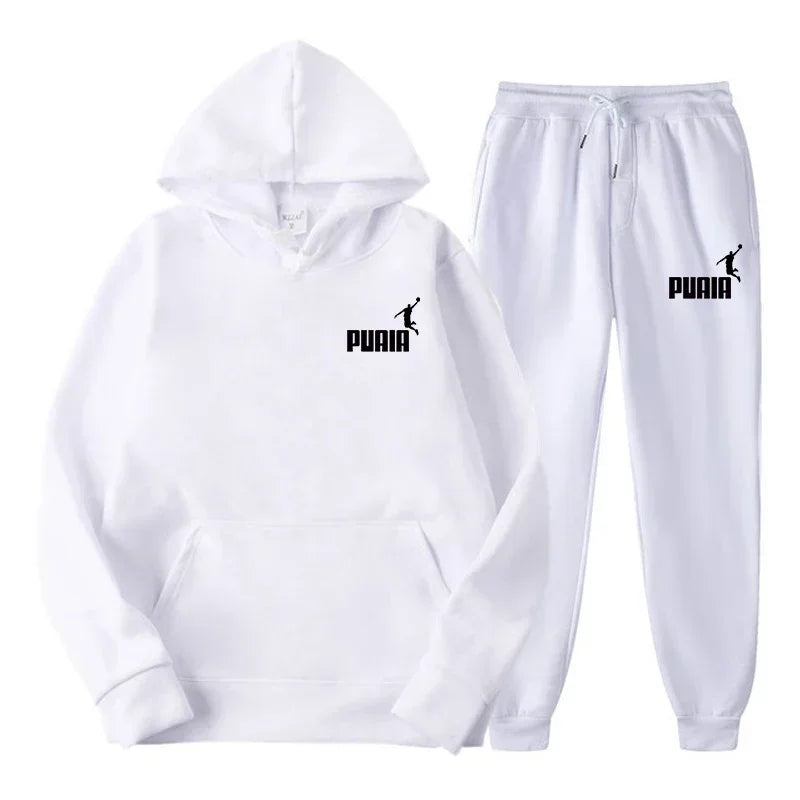 New Fashion Trend Men's and Women's Hooded Jacket Fashion Street Leisure Set Hoodie + Pants Multi-color Combination for Autumn a