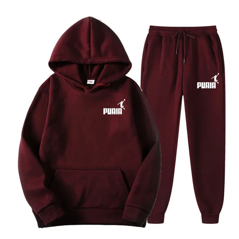 New Fashion Trend Men's and Women's Hooded Jacket Fashion Street Leisure Set Hoodie + Pants Multi-color Combination for Autumn a
